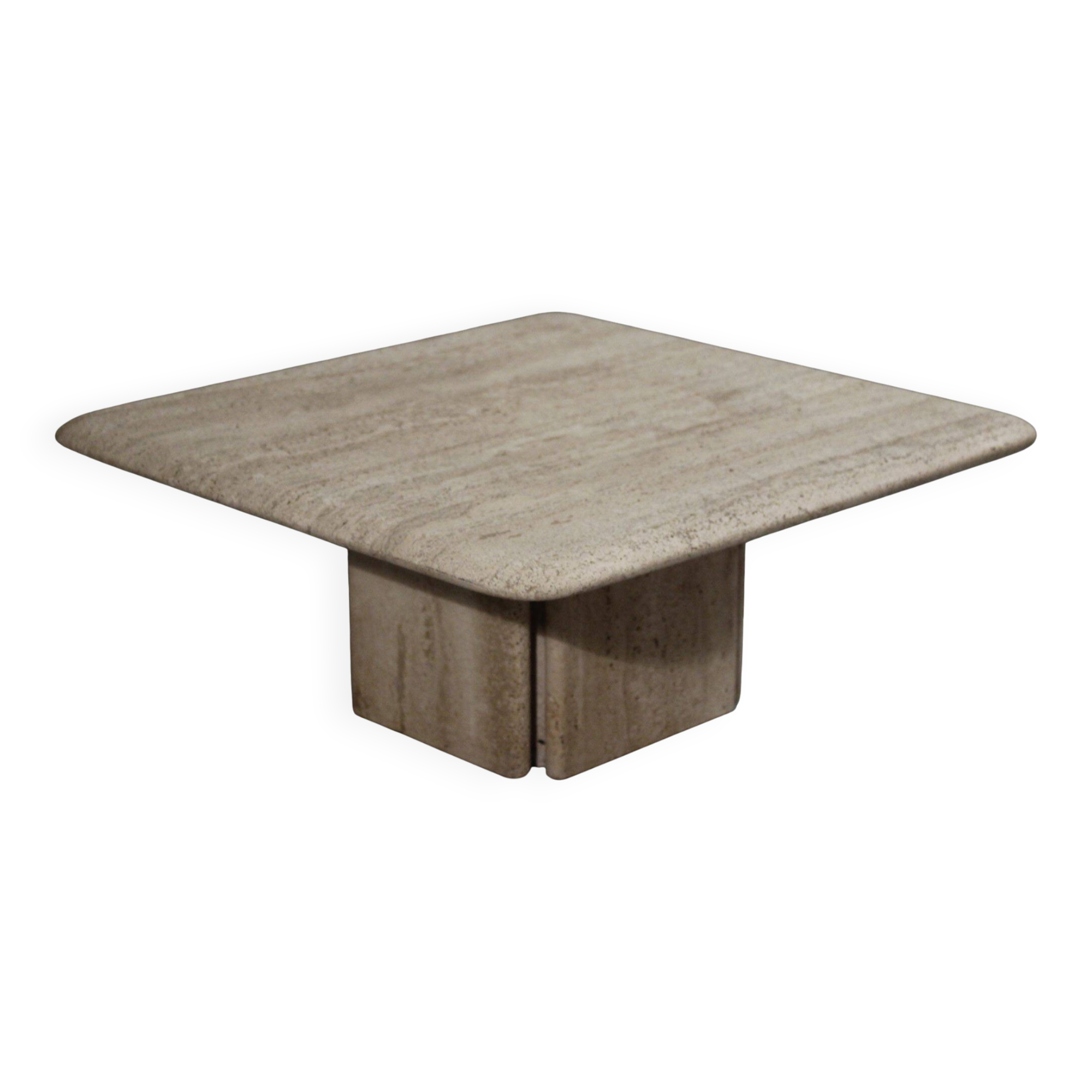Low design side table in travertine, 1970s