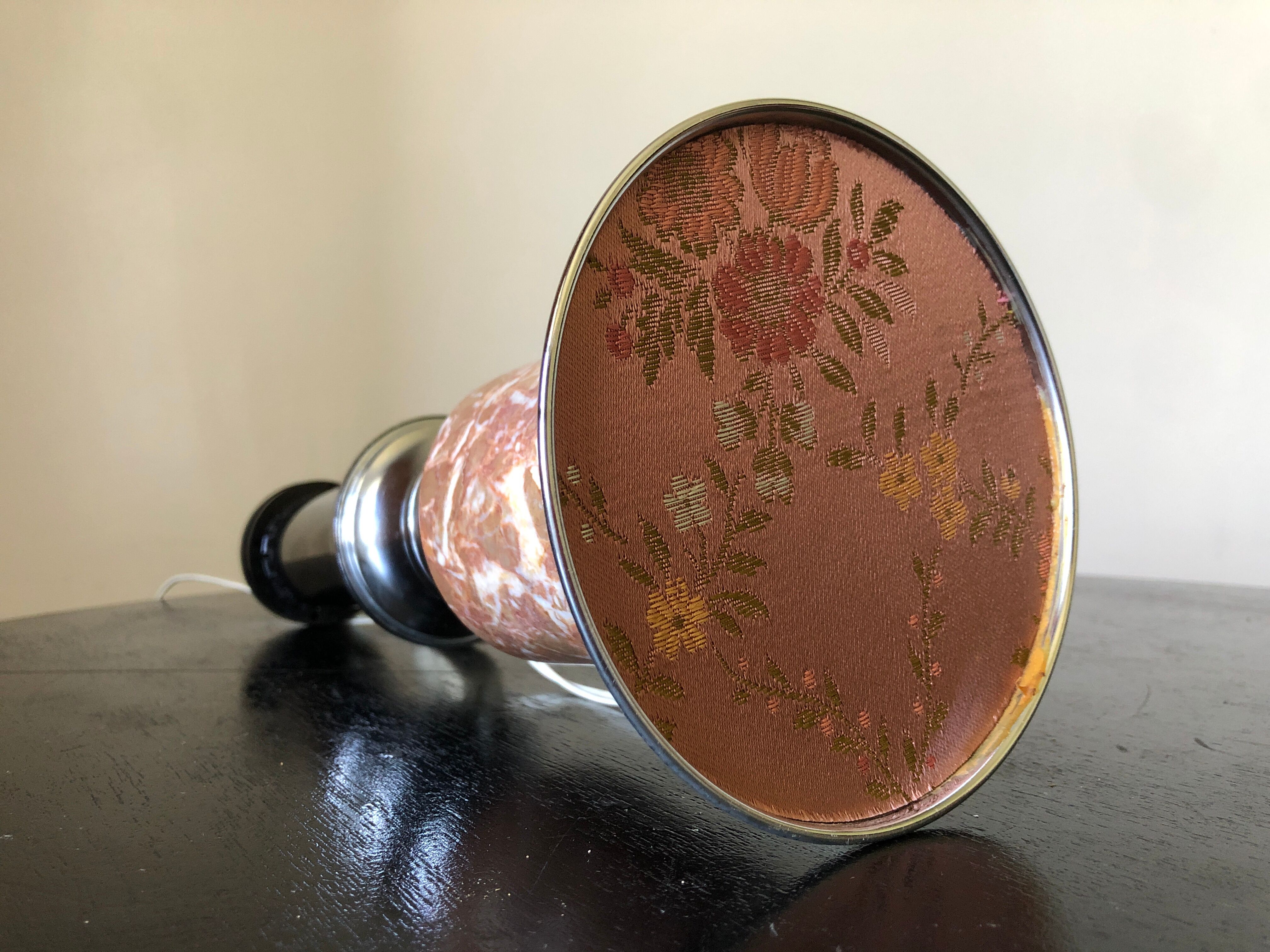 Lamp foot chrome and pink marble