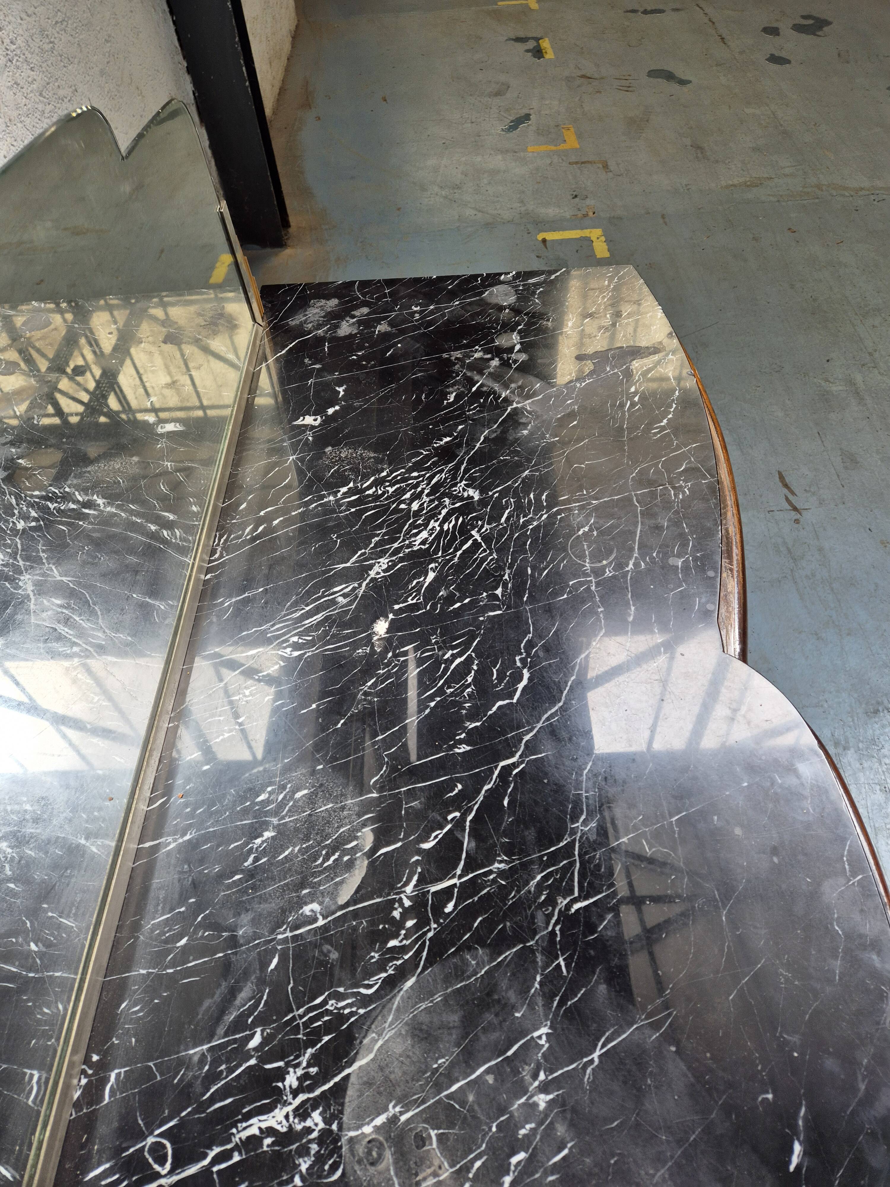 Marble top sideboard with mirror