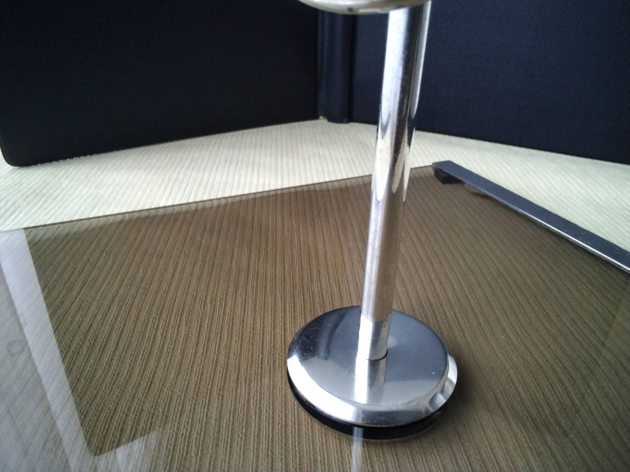 Smoked glass and stainless steel vintage cheese platter