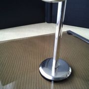 Smoked glass and stainless steel vintage cheese platter