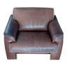 Buffalo Leather Lounge Chair by Hugo de Ruiter for Leolux 1970's.