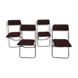 Framar - 4 folding chairs in brown fabric