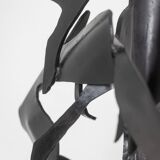 Jean Campa. Vertical sculpture in patinated metal. 1980s.