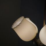 Brass and Glass Mid-Century Chandelier by Itsu, Finland, 1950s