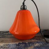 Vintage pendant light in orange opaline