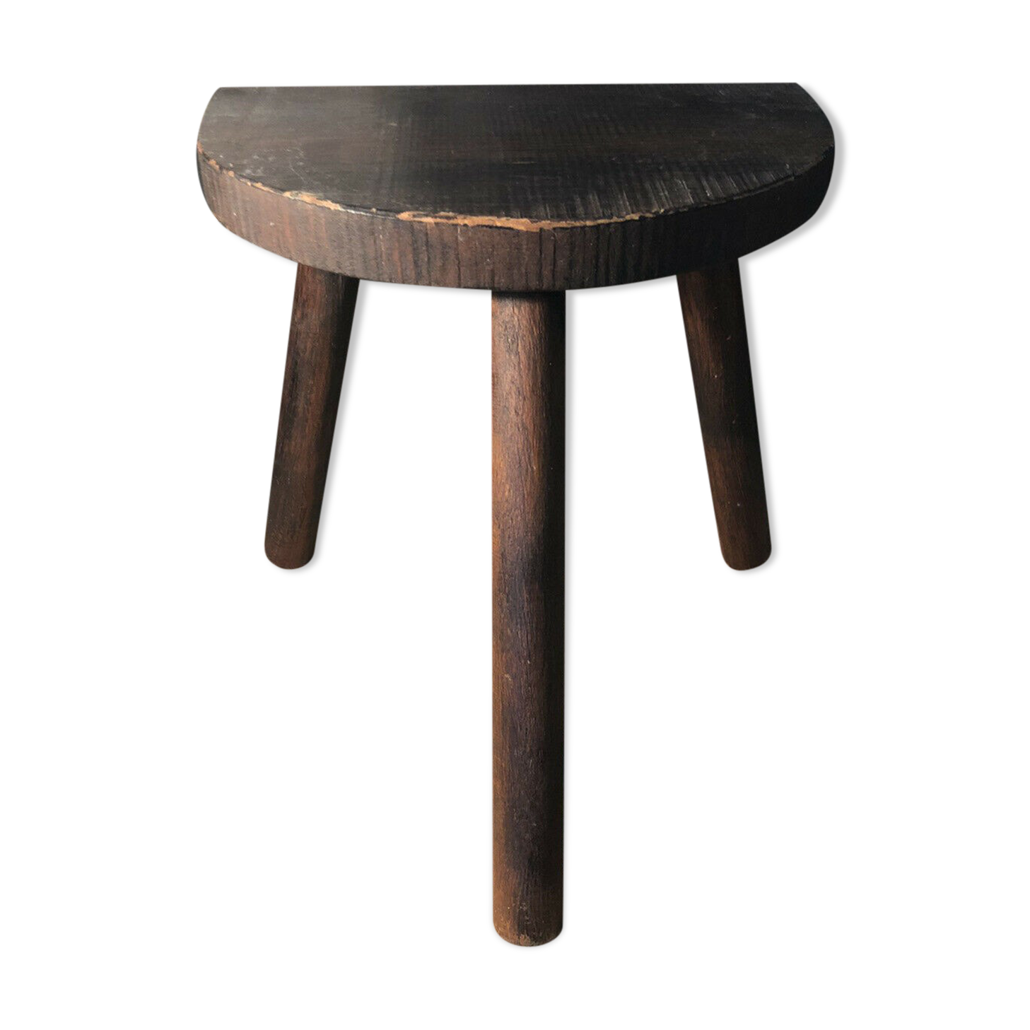 Wooden milking stool on tripod base