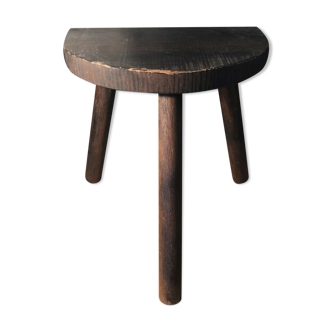 Tabouret de traite en bois sur piétement tripode