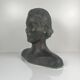 Female bust in neoclassical style in plaster by M. Mongey, 20th century.