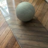 Vintage coffee table Italian design curved glass and travertine