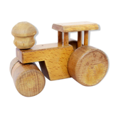 Jouet ancien en bois "Spielgut", tracteur vintage