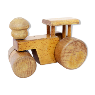 Old wooden toy "Spielgut", vintage tractor