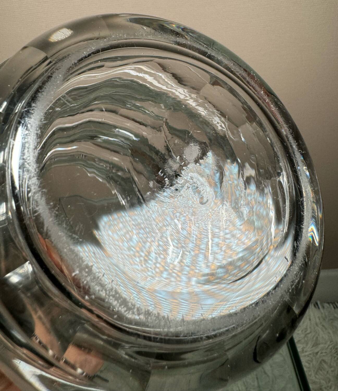 Val Saint Lambert Art Deco crystal vase