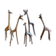 Série de 5 girafes en laiton doré