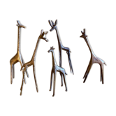 Série de 5 girafes en laiton doré