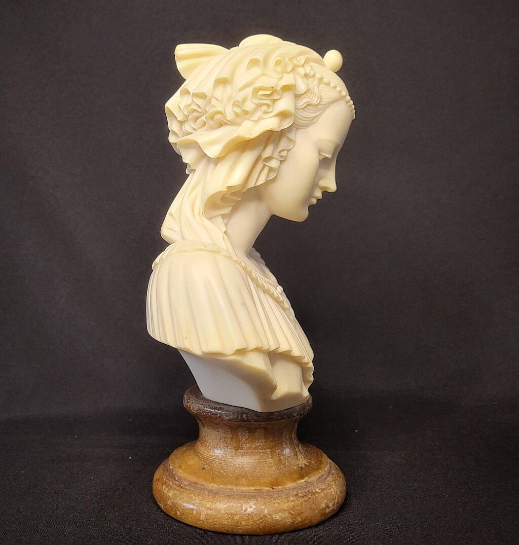 Bust of Angelica Maria by Gianneli Faux Alabaster on Marble