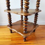 Table d'appoint, chevet en bois tourné