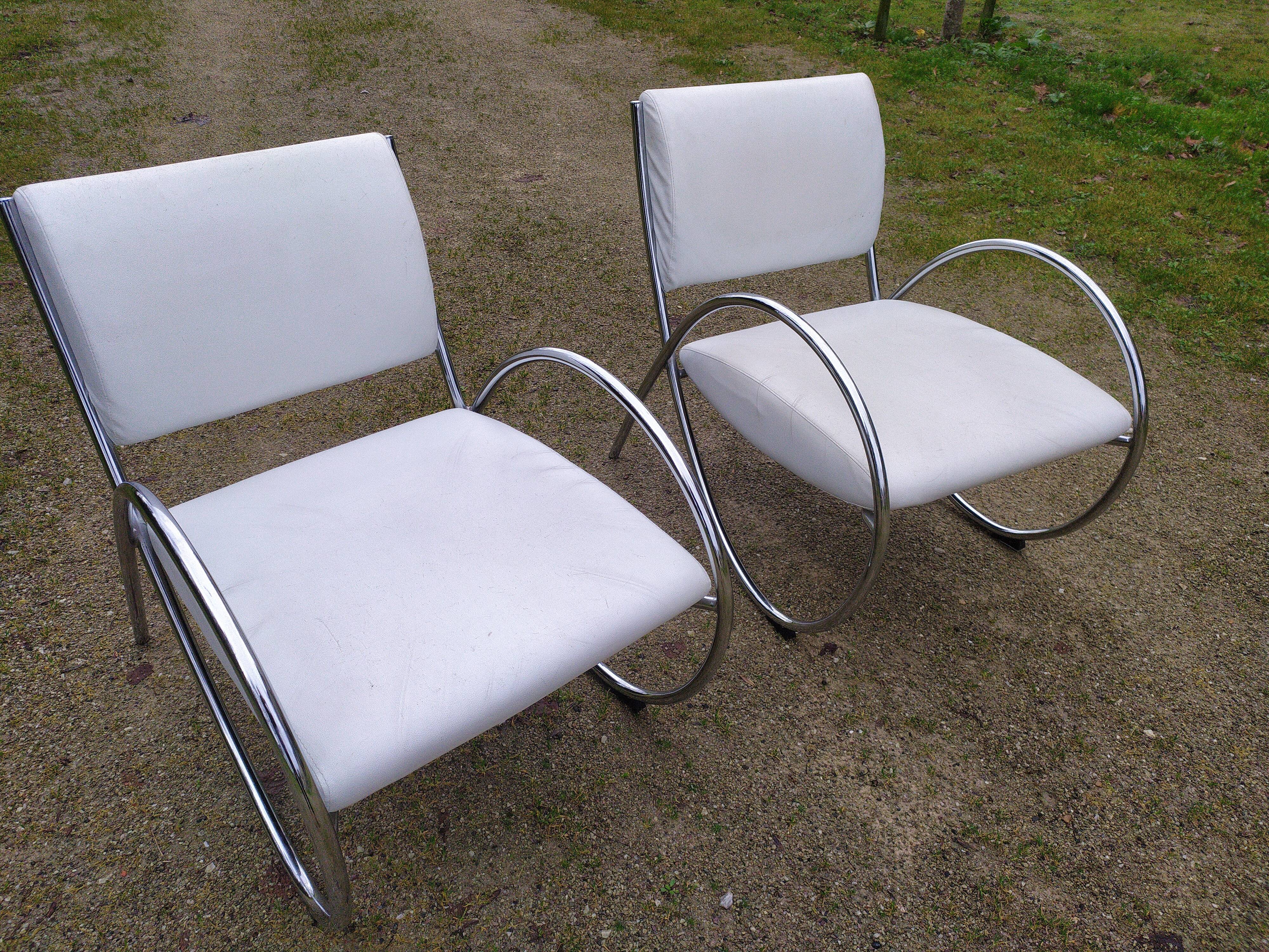 Pair of designer armchairs - 80s