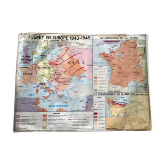 School poster School Map War 1939 1945