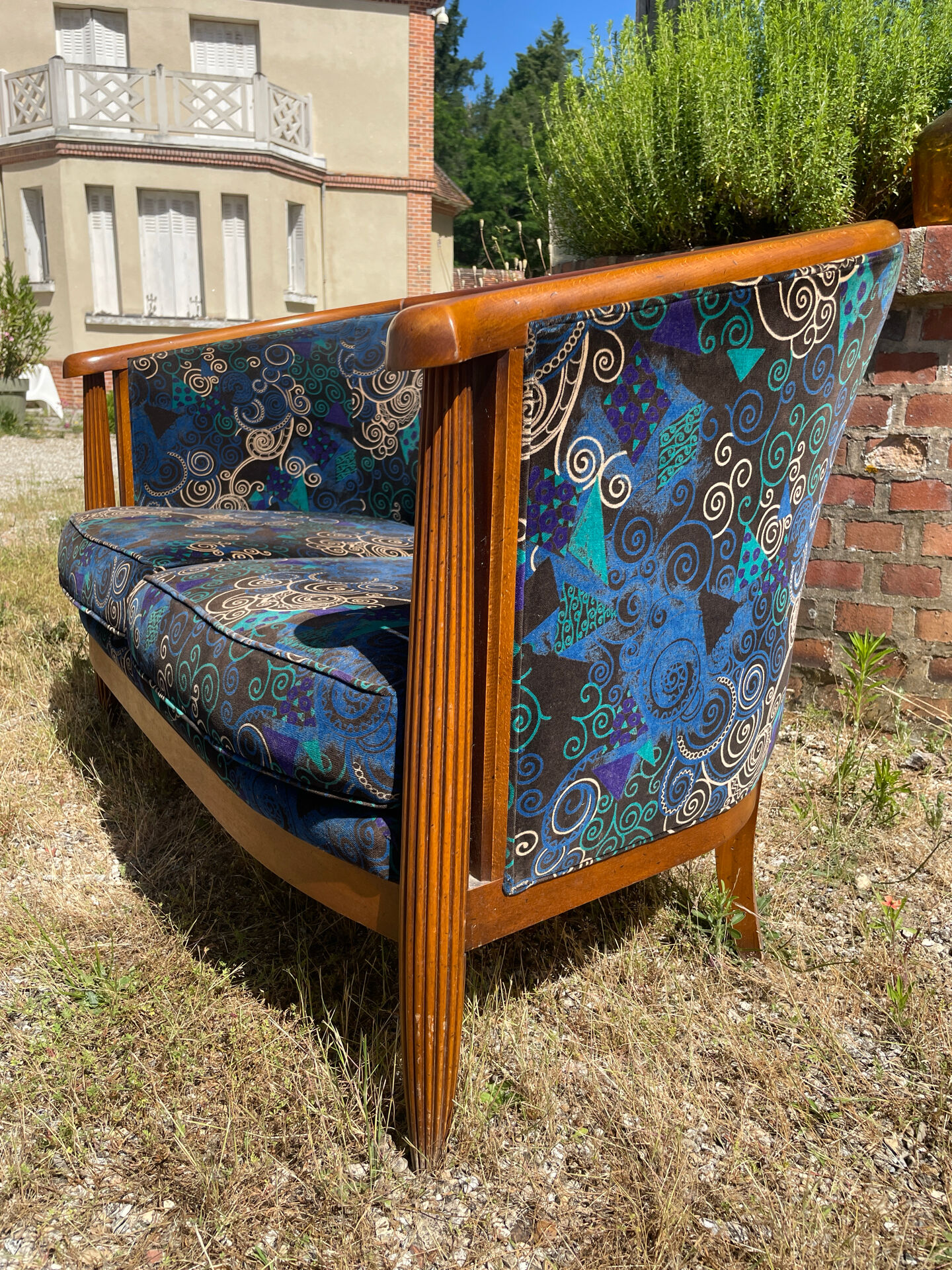 Banquette et fauteuils cabriolets style Art déco