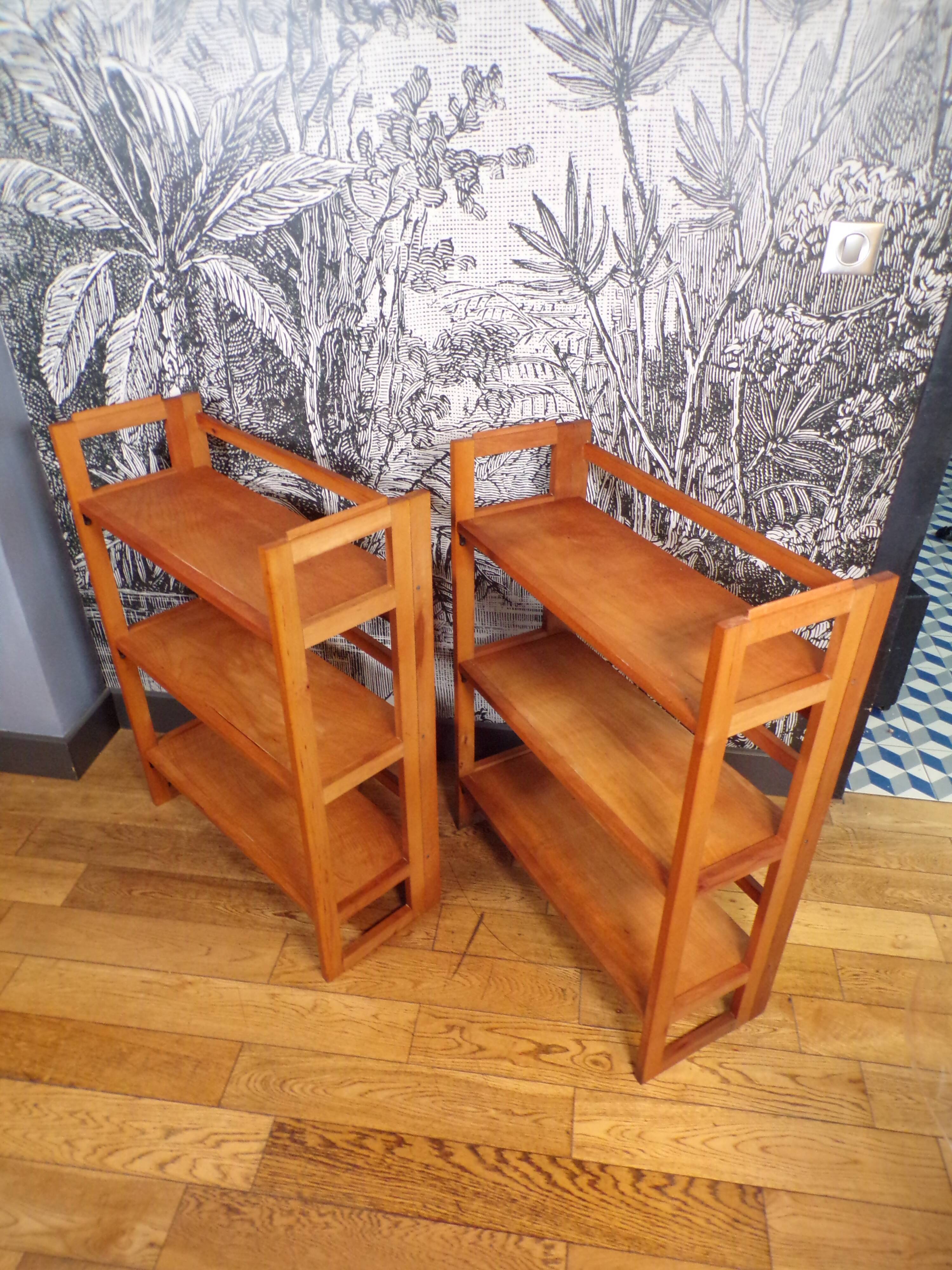 Paire de bibliothèques de bouquiniste pliables
