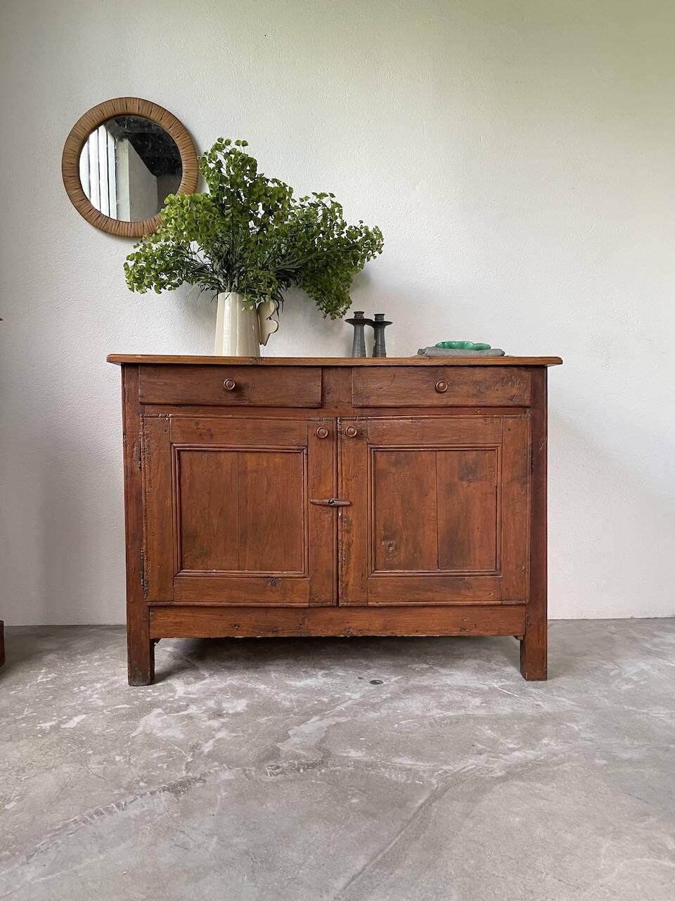 Jam cabinet, folk art furniture, oak, 19th century