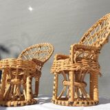 Lot 8 miniature vintage toys tables and seats