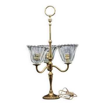 Grande lampe de table Art Déco en verre de Murano, 1940