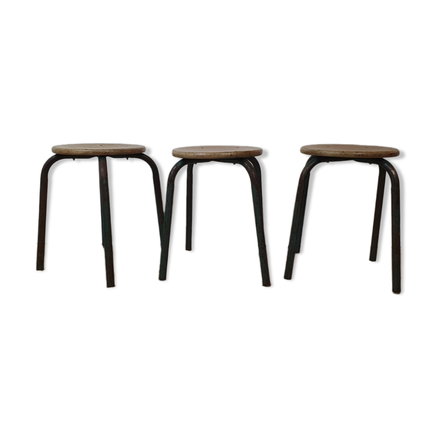 Lot three workshop stools 50s