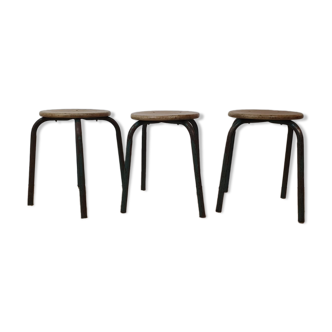 Lot three workshop stools 50s
