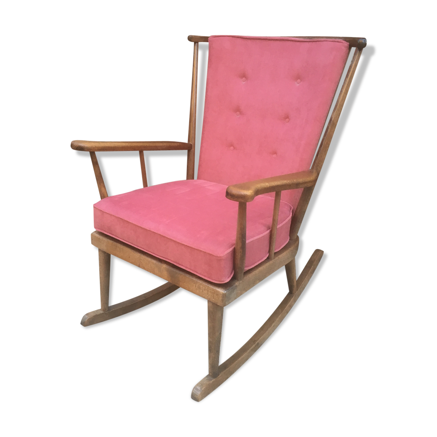 Powder pink baumann rocking chair