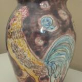 Vase pichet coq, céramique émaillée signée Jeanne Azambourg, Le Clos De Joye, années 60
