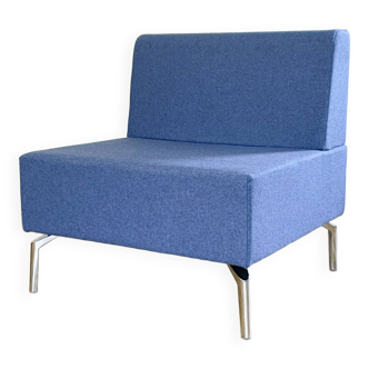 Modular blue wool lounge chairs