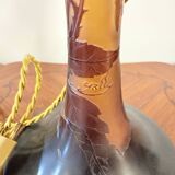 Art Nouveau mushroom lamp – Émile Gallé – Floral pansy decoration