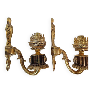 Paire d'appliques en bronze doré