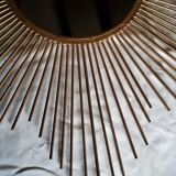 Large Golden Metal Sun Mirror 92cm