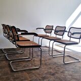 Set of 6 'Cesca' Chairs with armrests by Marcel Breuer produced by KnollStudio