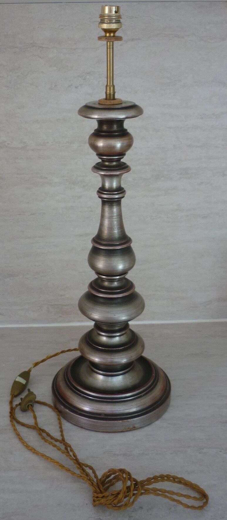 Old turned wooden lamp foot