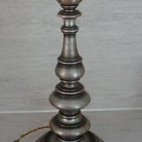 Old turned wooden lamp foot