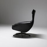Fauteuil Cab 423 en cuir noir par Mario Bellini pour Cassina