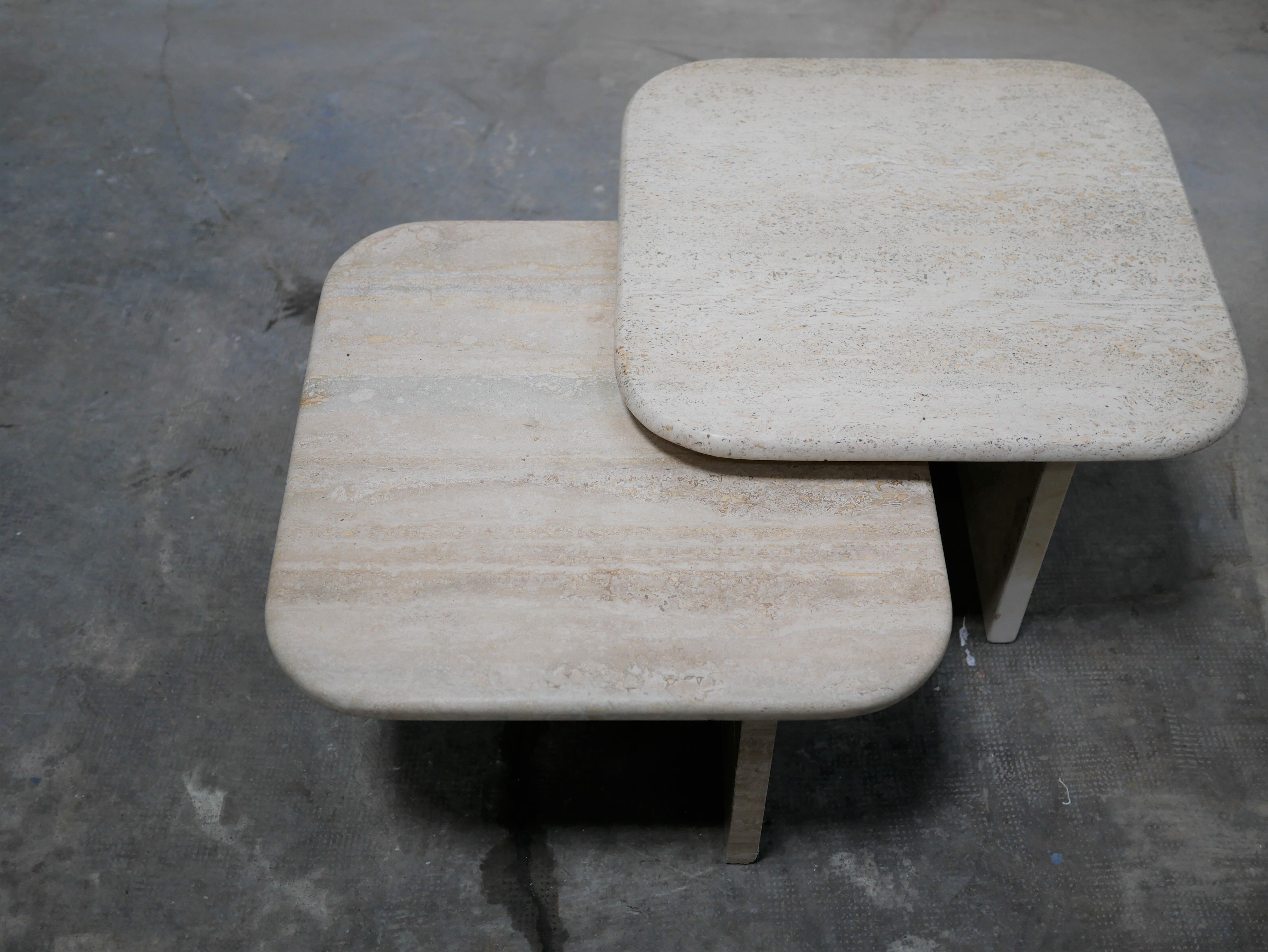Coffee tables in travertine