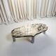 Table basse vintage chrome et marbre
