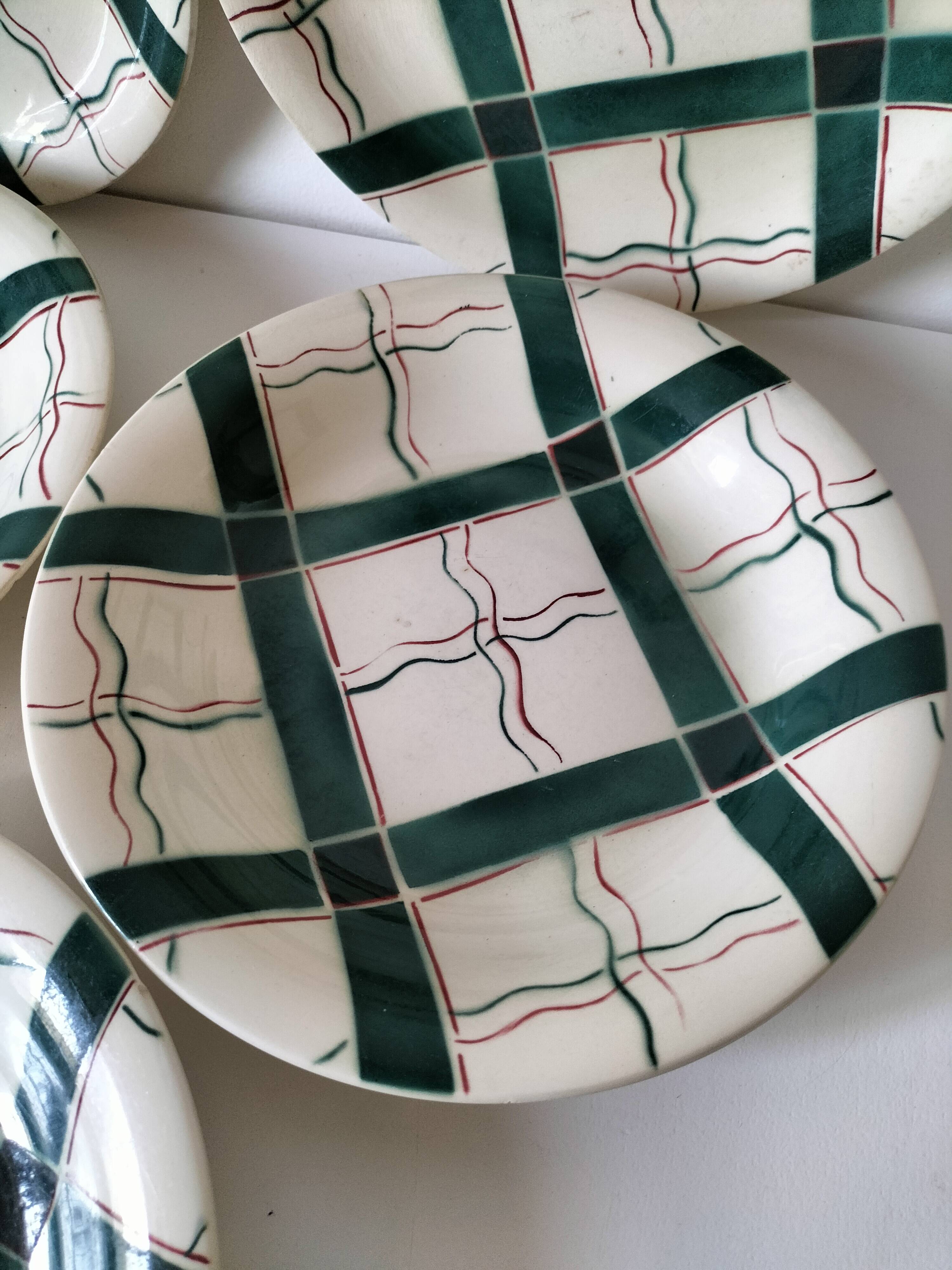 5 Sarreguemines plates model Cambo – Basque decoration – vintage 1950s