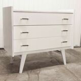 Scandinavian dresser 1960 3 drawers madeover brass bakelite