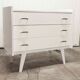 Commode scandinave 1960 3 tiroirs relookées laiton bakélite