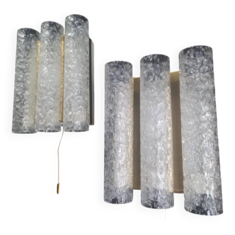 Mid-Century Glass Tube Wall Lights by Doria Leuchten, 1960s