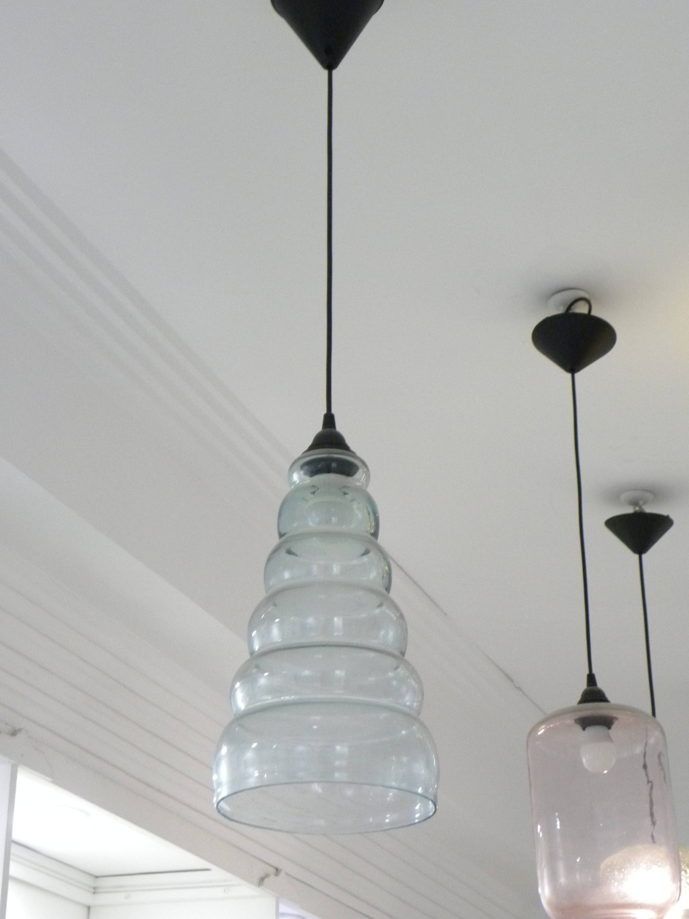Suspension in blown glass Scandinavian design luminaire Art Deco ceiling light