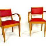 Pair of 50s Red Bridge Armchairs
