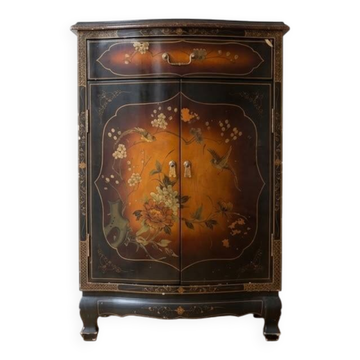 Chinese black and gold lacquered storage furniture