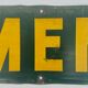 Australian enamelled plate "Men" green and yellow